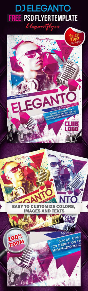 3D, Geometric DJ Music Event Flyer Template