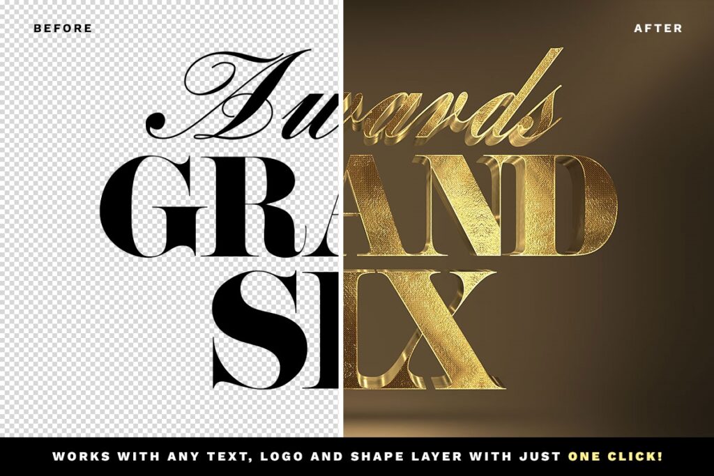3D Gold Text Effect