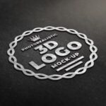3D Logo Mockup at the 3\4 Angle View mockup preview