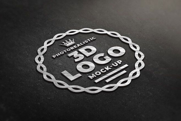 3D Logo Mockup at the 3\4 Angle View