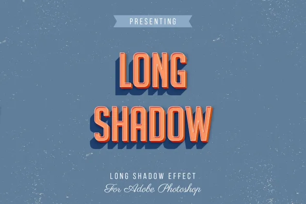 3D Long Shadow Text Effect