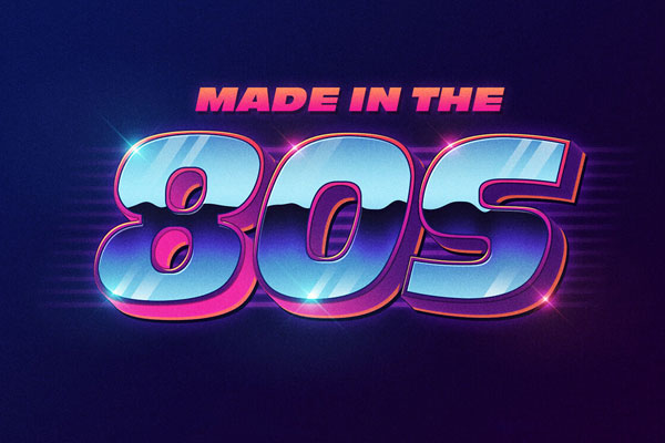 3D 80s Style Title Text Effect