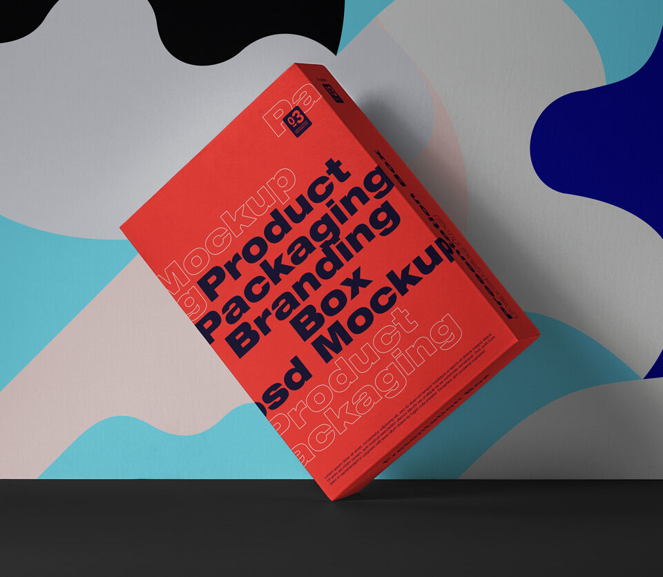 3D Tilted Box Packaging Mockup mockup preview