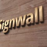 3D Wall Mounted Golden Logo Mockup