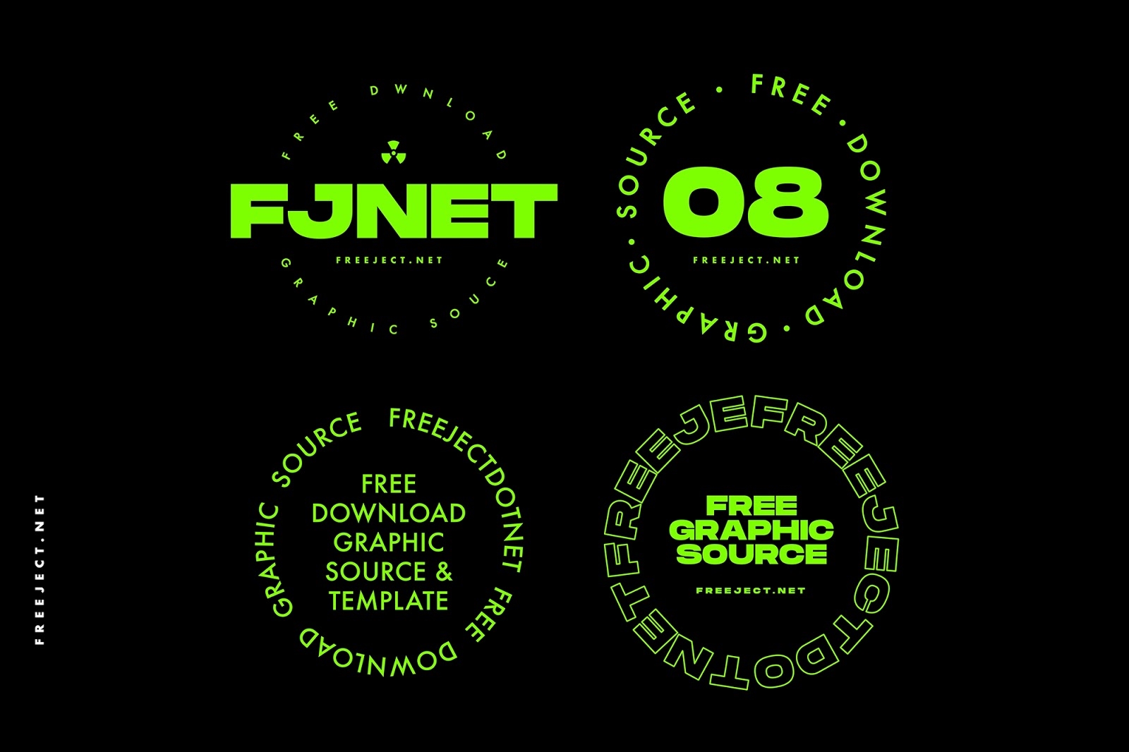 4 Circular Text Effects FREE PSD