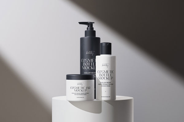4 Cosmetic Set Mockups in Various Sights