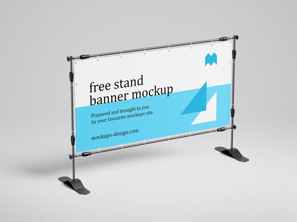 4 Different Angles Banner Stand Mockups