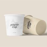 4 Different Shots of 4oz Paper Cup Mockup