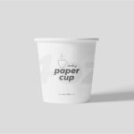 4 Different Shots of 4oz Paper Cup Mockup