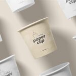 4 Different Shots of 4oz Paper Cup Mockup