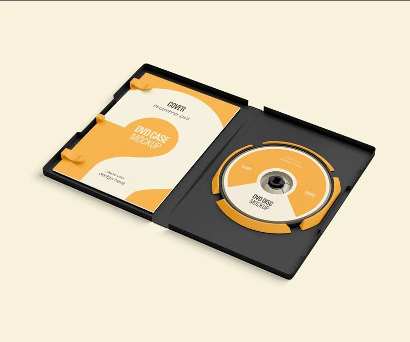 4 Different Sights of DVD Case Mockup