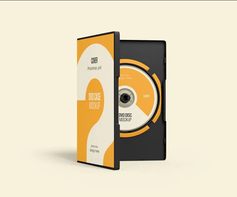 4 Different Sights of DVD Case Mockup