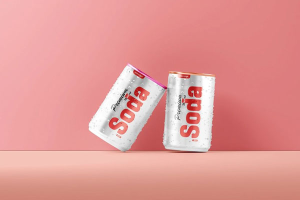 4 Different Visions of 150ml Soda Can Mockup