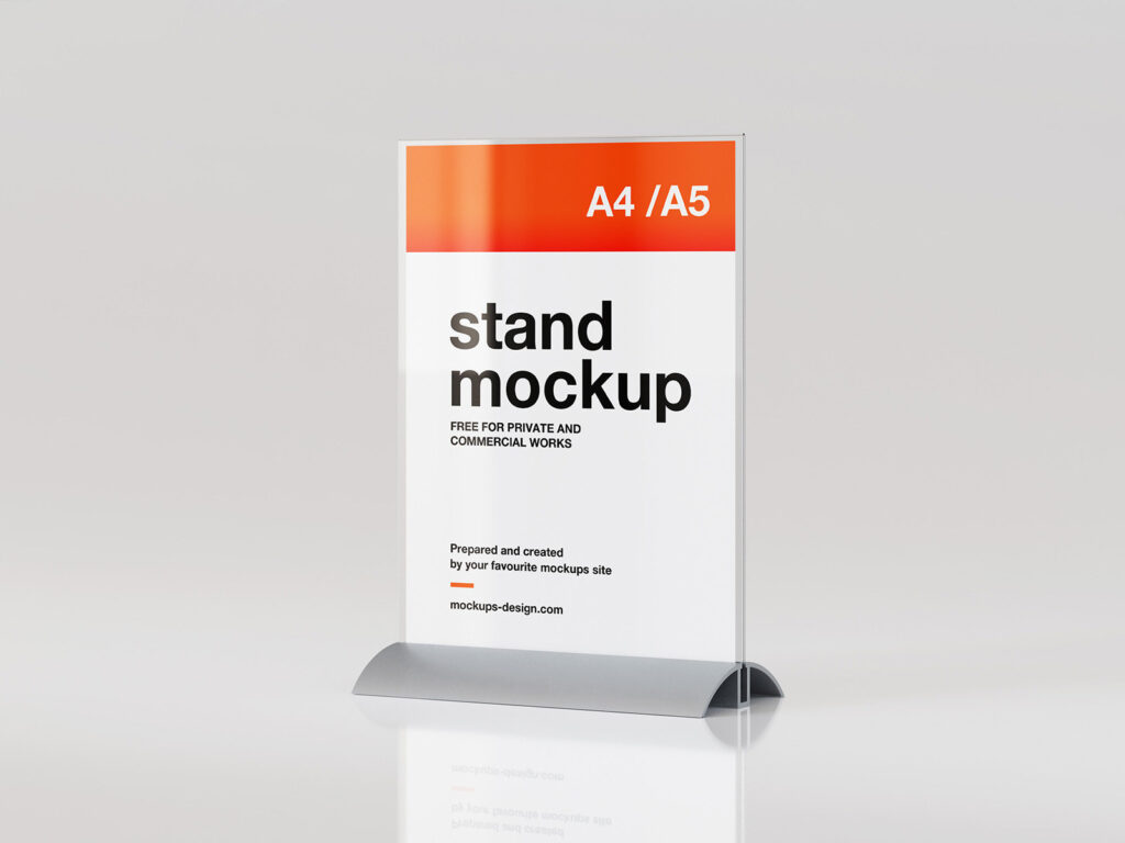 4 Distinct Sights of Desk Stand Mockup