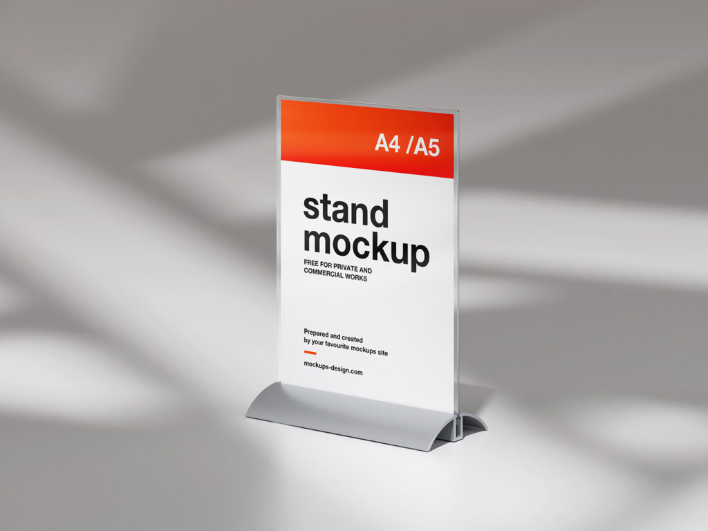4 Distinct Sights of Desk Stand Mockup