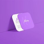 4 Distinct Sights of Square Round Corner Business Card Mockup