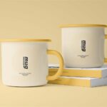 4 Distinct Visions of Enamel Mugs Mockup