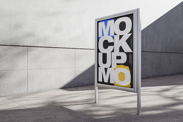 4 Exhibition Citylight Mockups in Perspective Views