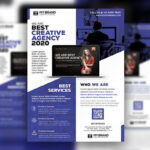4 Geometric, Modern Business and Corporate Flyer Templates in Different Colors