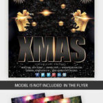 4 Golden, Festive, 3D Christmas Eve Party Flyer Templates