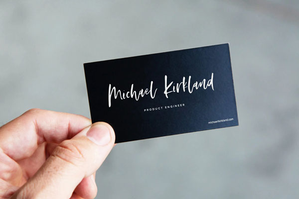 4 Hand Holding Business Card Mockups in Front Views