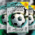 4 Illustrated, Grunge Soccer Game Event Flyers and Facebook Cover Templates