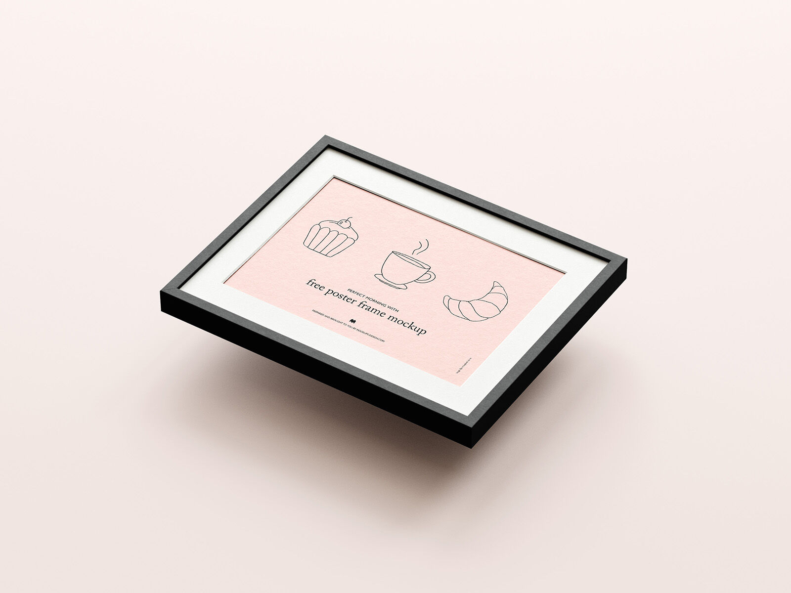 4 Mockups Featuring a Horizontal Poster Frame from Different Angles FREE PSD