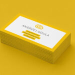 4 Mockups Including Stack of Business Cards in Different Views