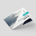 4 Mockups of Horizontal Bi-fold Leaflet