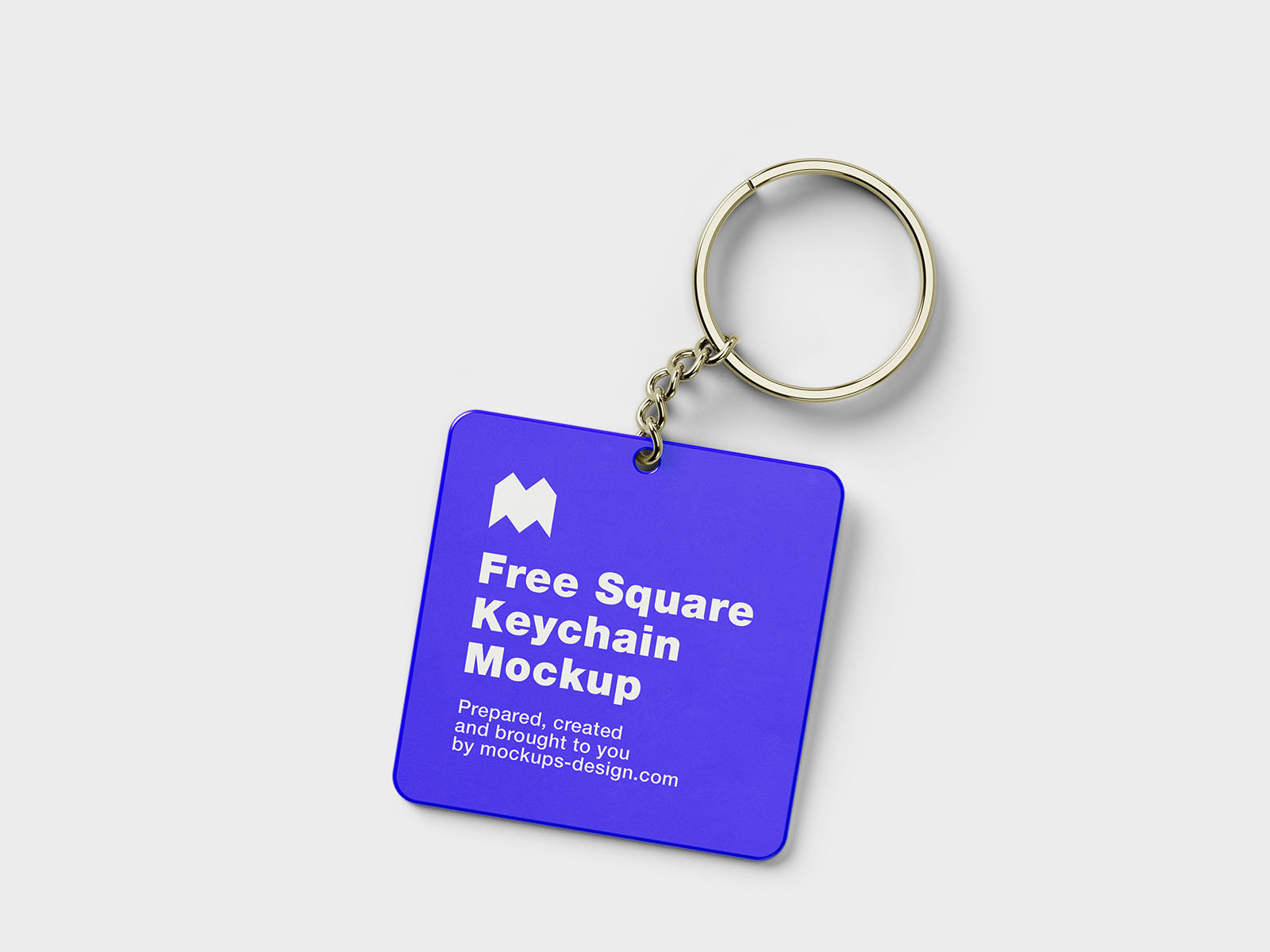 4 Mockups of Square Key Chain FREE PSD