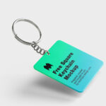 4 Mockups of Square Key Chain