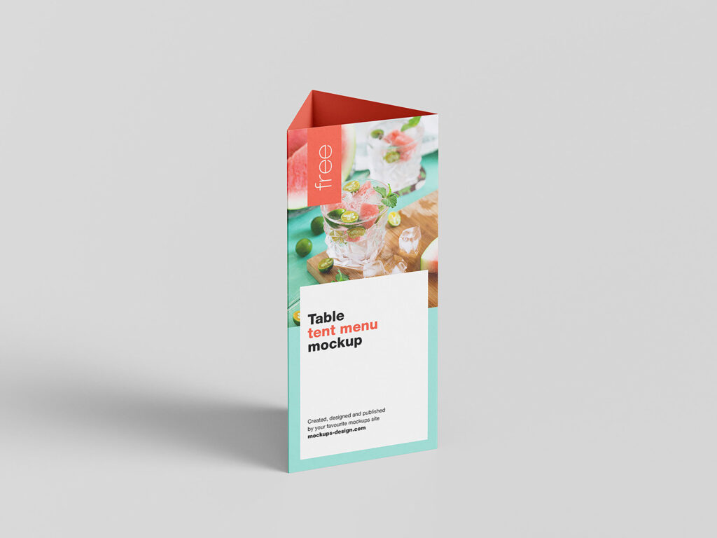 4 Mockups of Table Tent Menu mockup preview