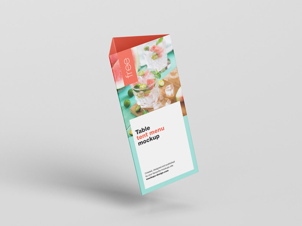 4 Mockups of Table Tent Menu mockup preview