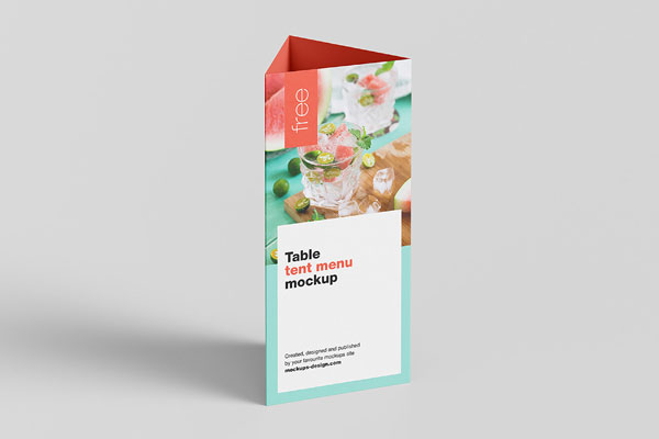 4 Mockups of Table Tent Menu