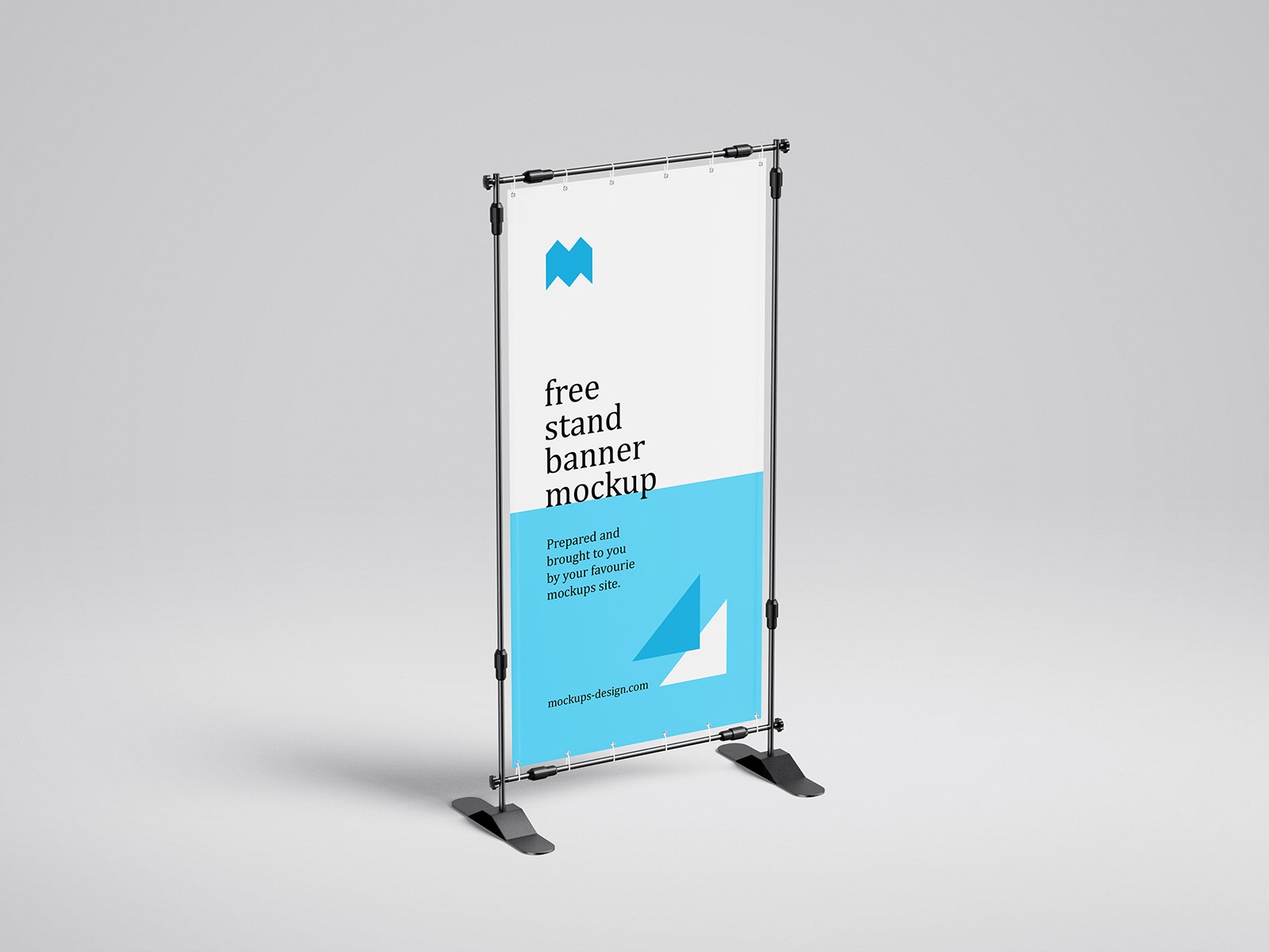 4 Mockups of Vertical Banner Stand Mockup FREE PSD
