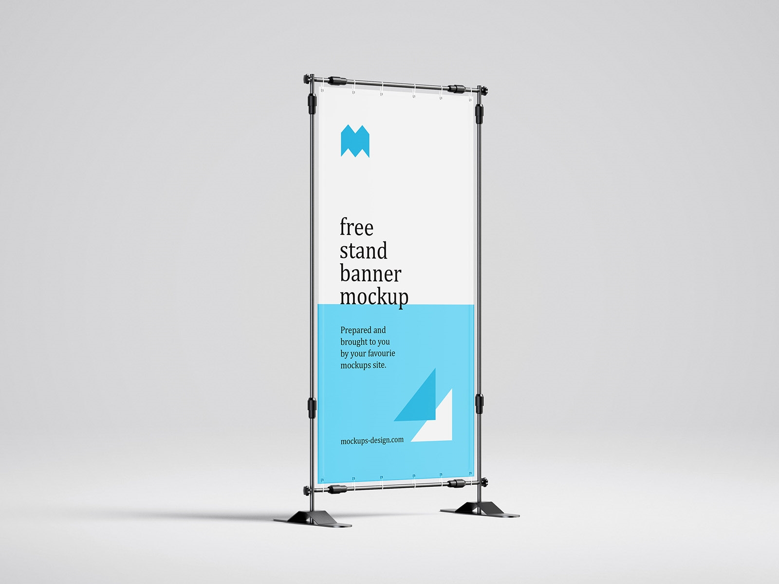 4 Mockups of Vertical Banner Stand Mockup FREE PSD