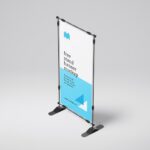 4 Mockups of Vertical Banner Stand Mockup
