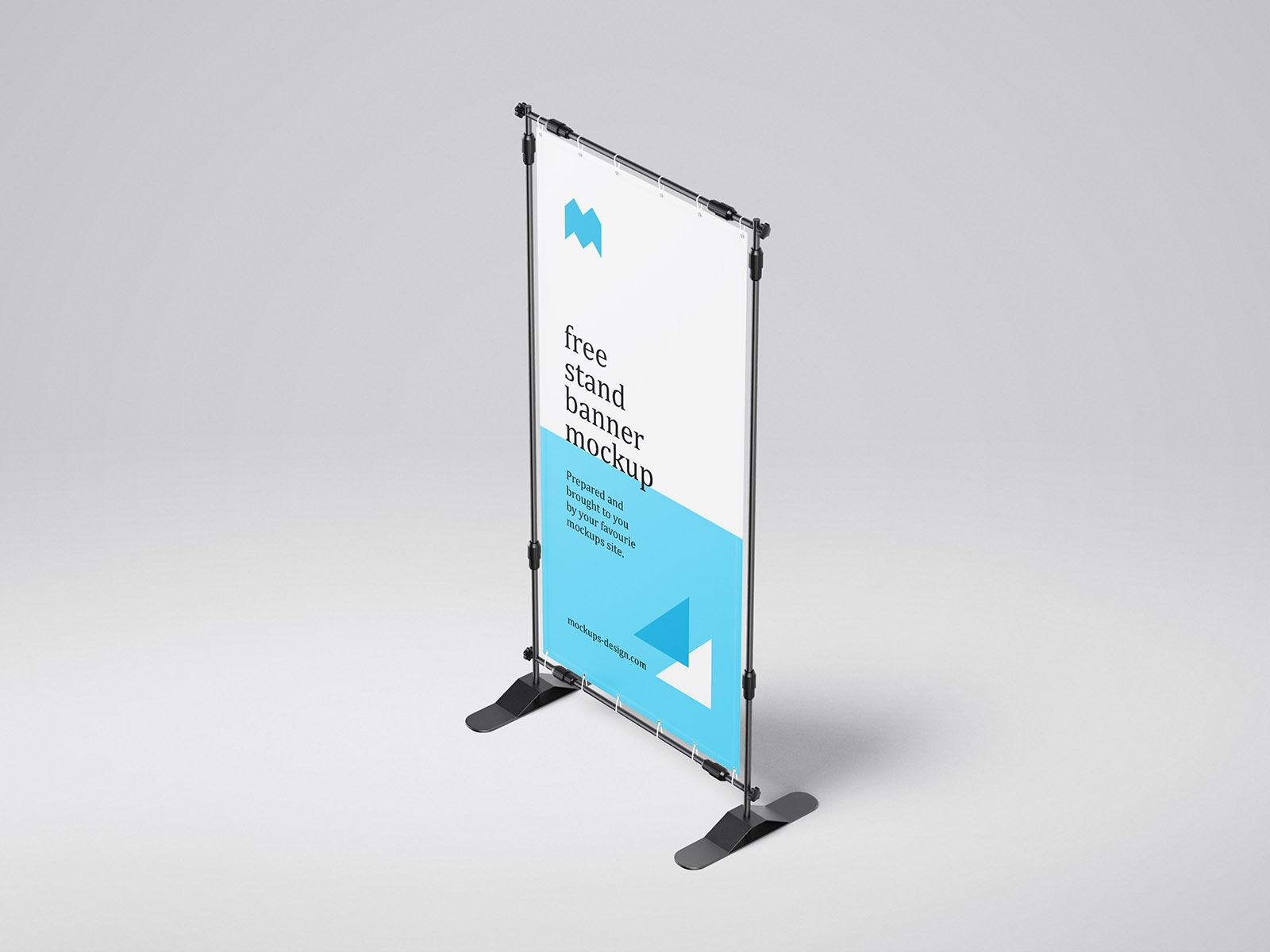 4 Mockups of Vertical Banner Stand Mockup FREE PSD