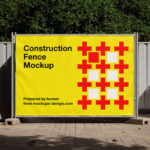 4 Mockups with Different Numbers of Construction Fence Banners