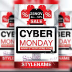 4 Modern 3D Cyber Monday Flyer Templates