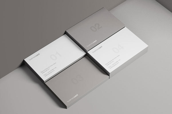 4 Modern Business Card Mockup Placed Beside Each Other