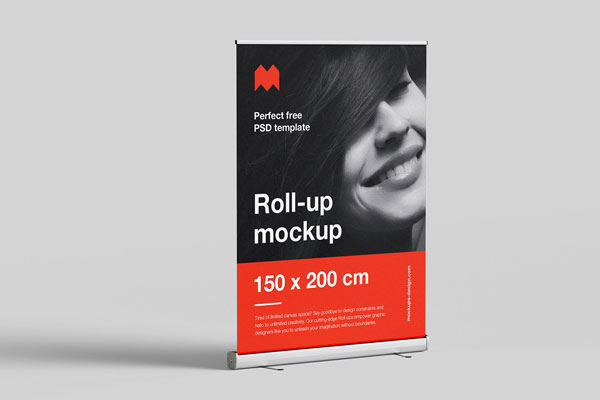 4 Roll Up Mockup in Varied Views