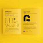 4 Shots of A4 Bifold Brochure Mockup