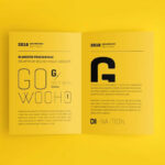 4 Shots of A4 Bifold Brochure Mockup