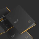 4 Shots of A4 Magazine Brochure Mockup