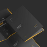 4 Shots of A4 Magazine Brochure Mockup