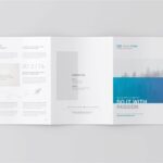 4 Shots of A4 Tri Fold Brochure Mockup