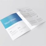 4 Shots of A4 Tri Fold Brochure Mockup