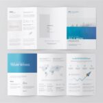 4 Shots of A4 Tri Fold Brochure Mockup