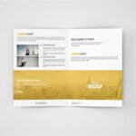 4 Shots of A5 Bi Fold Brochure Mockups